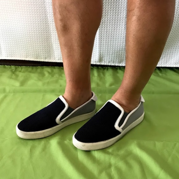 Vince Other - VINCE Navy Mesh Gray Neoprene Tweed Slip-on